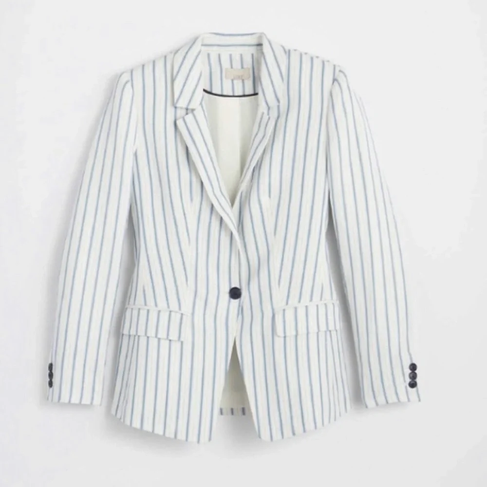 LOFT Striped Modern Blazer | 12 - Picture 2 of 11